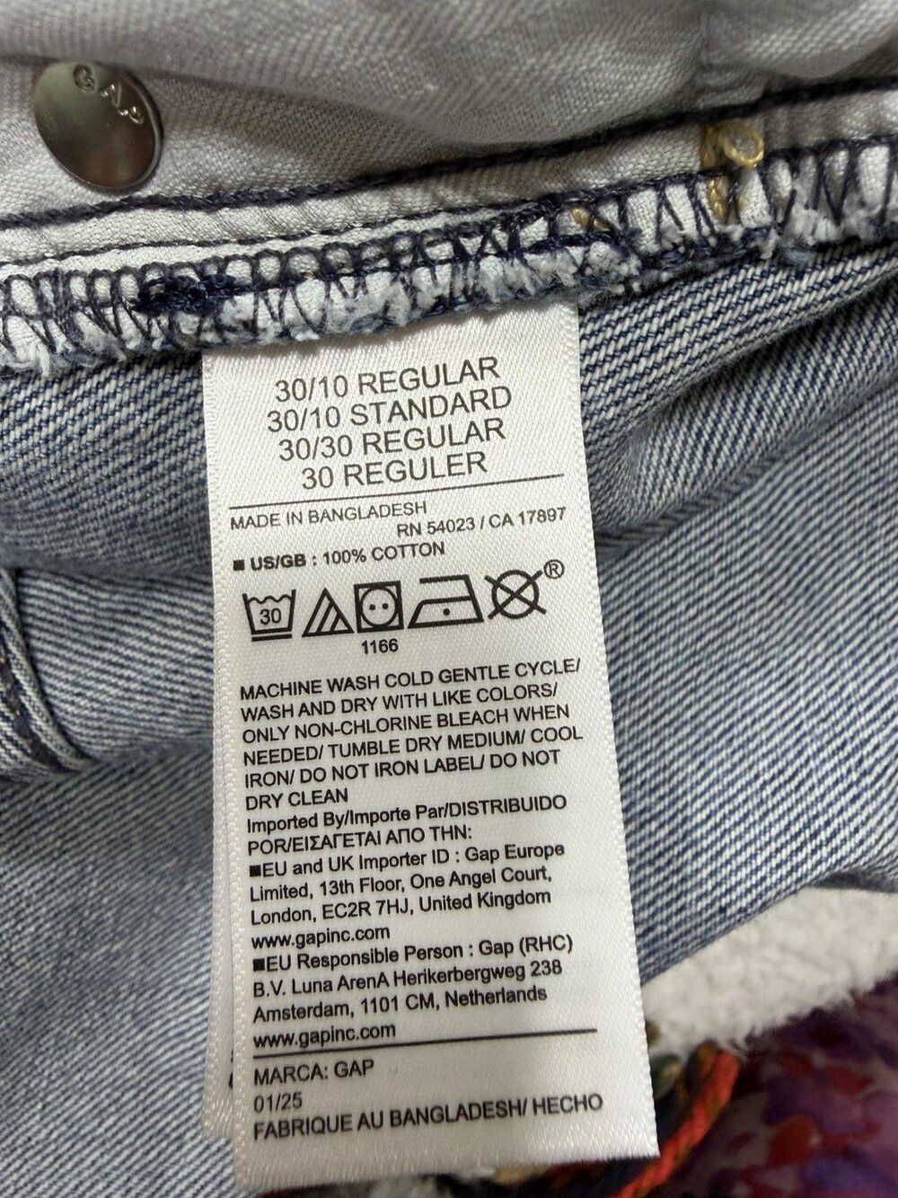 Gap Jeans Pants Women Blue High Rise Ultra Soft Horseshoe Preppy Boho Sz 30 NWT - Picture 9 of 9